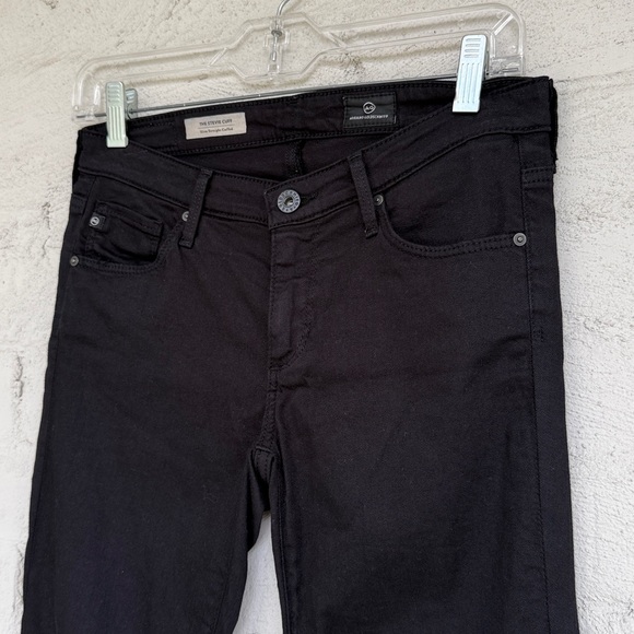 AG Adriano Goldschmied The Stevie Slim Straight Cuffed Black Jeans Waist 26 - Picture 7 of 13